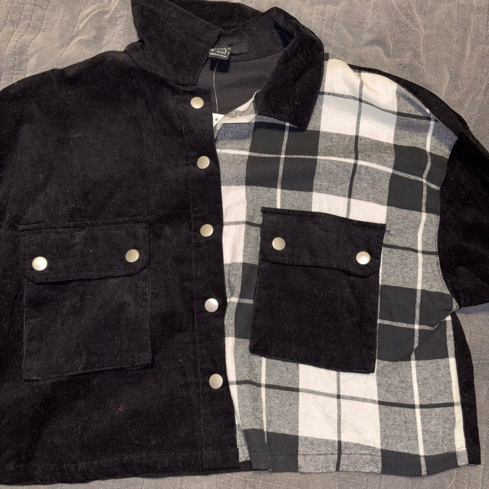 Forever 21 Black and White Plaid Shirt